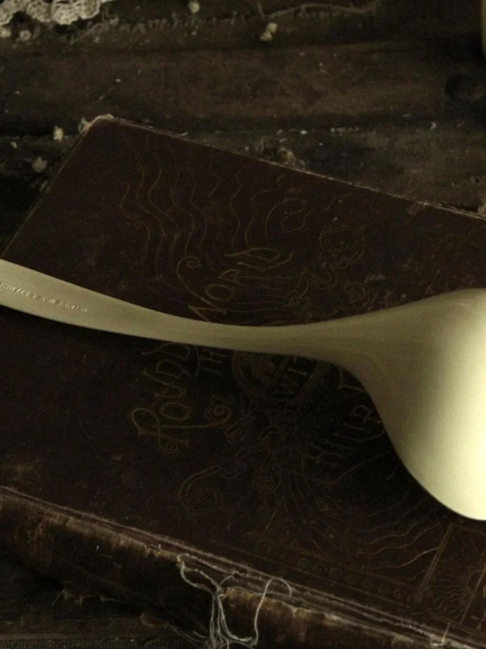 Vintage 1970s Large Serving Spoon, Cream Melamine Ware, Made in Taiwan